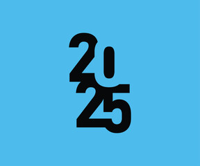 2025 Happy New Year logo text design