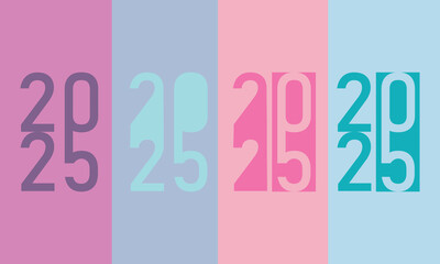 2025 Happy New Year logo text design