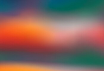 Naklejka premium Blurred gradient background with soft transitions between shades of blue, purple, orange, red, and green.