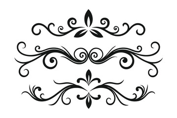 Decorative scroll design vector illustration featuring intricate patterns and elegant curves in a flat style.