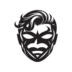 Superman Mask Silhouette Vector Illustration for Creative Designers