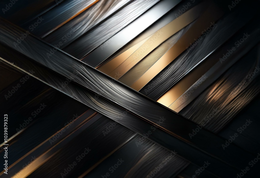 Aufkleber abstract pattern of black and gold diagonal lines.