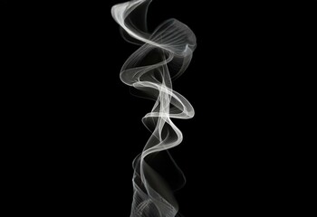 White abstract smokelike design on black background.