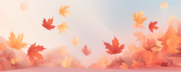 Golden Autumn Leaves Falling