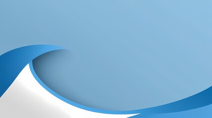 Abstract Blue and White Curved Shapes on a Light Blue Background