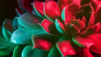 Enigmatic Flower in Dark Under Red and Green Light