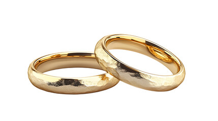 Two golden wedding rings cut out. Based on Generative AI