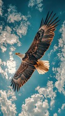 Sovereign Skies: Bald Eagle in Flight Panorama