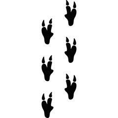 Dinosaur footprints. Leading lines of dinosaur footprints. ancient animals Footprints on the ground. dinosaur history  © FyfaMetarial