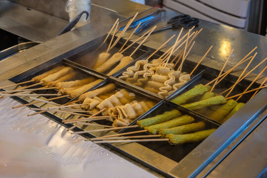 Odeng (Fish Cake Skewers) the popular street food in South Korea