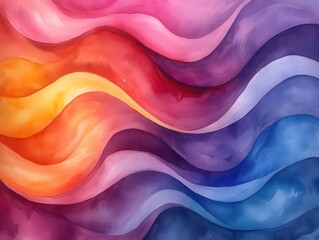 Obraz premium whimsical watercolor illustration of swirling milk, merging into playful pastel hues. soft flows create a dreamy, abstract atmosphere perfect for vibrant designs