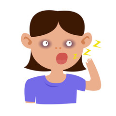 person insomnia and depression disorder symptom concept