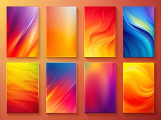 Fototapeta premium Colorful Gradient Mesh Cover Designs with Warm Colors for Modern Marketing Materials and Digital Art