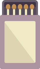 Open matchbox with matches sticking out, ready to light a fire