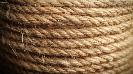 Close up on jute rope 