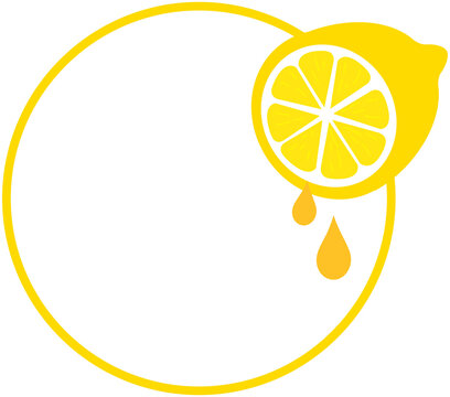 yellow lemon slice with juice drops