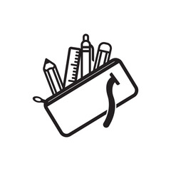 Pencil case symbol logo icon design vector illustration