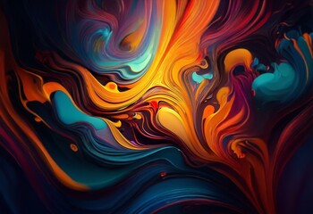 Fototapeta premium Abstract digital art with swirling colors and textures.