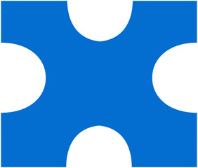 Blue Team Puzzle Piece Flat Style Icon

