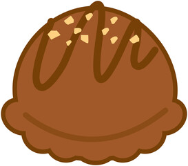 Chocolate Almonds Ice Cream Icon