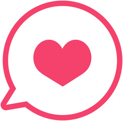 Speech Bubble Dialog Box with Heart Love Icon