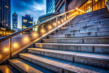 Obraz premium Concrete Staircase in Urban Environment with High Depth of Field for Architectural Photography