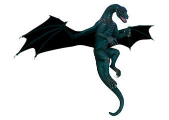 3D Rendering Fairy Tale Dragon on White