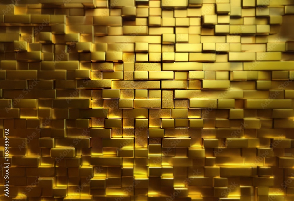 Poster a textured background with a pattern of gold bricks.