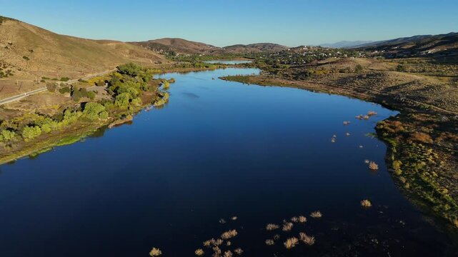 Aerial View of Elizabeth Lake, Sierra Pelona Mountains, Los Angeles County
