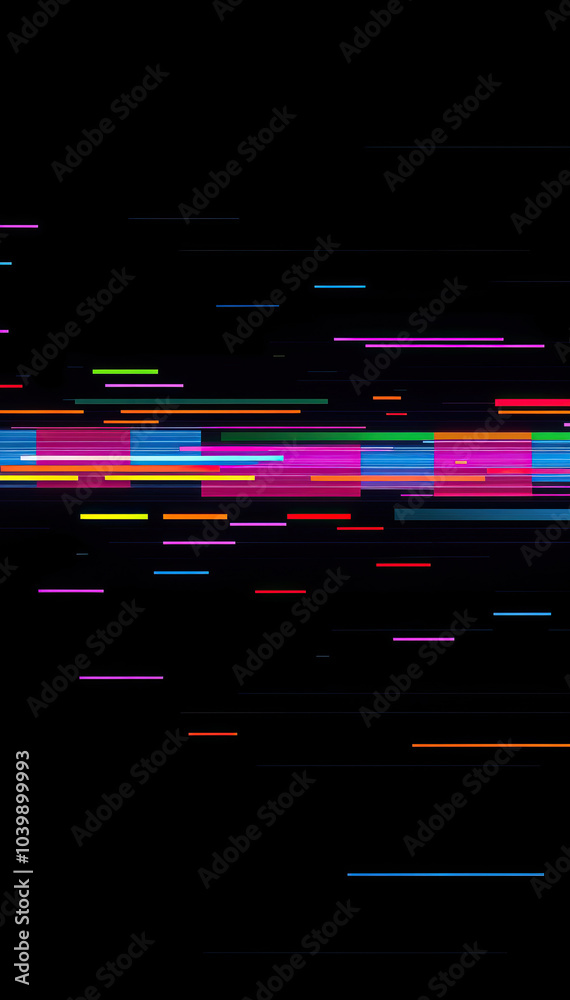 Aufkleber multicolored digital glitch lines grid abstract futuristic geometric background vertical format