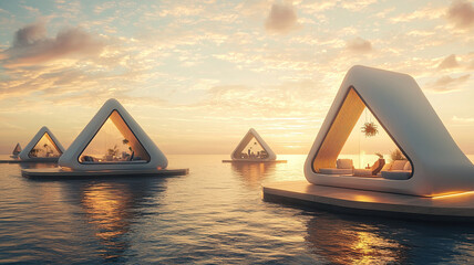 Modern floating resort
