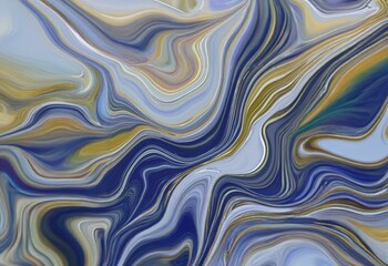 Swirling abstract pattern in blue, gold, and grey with a smooth, flowing texture.