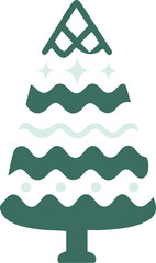 Christmas tree flat vector
