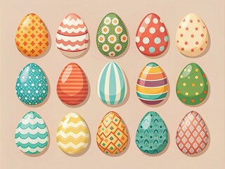 Creative Egg Design Elements for Versatile Flat Style Illustrations and Graphics