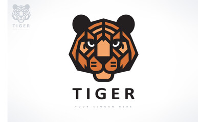 Tiger logo vector. Predatory wild animal design