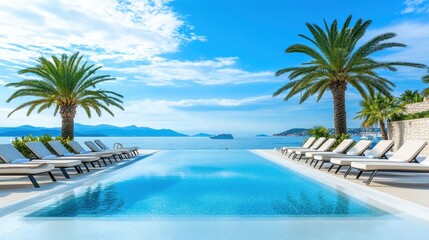 Relaxing Terrace with Swimming Pool and Sunbeds