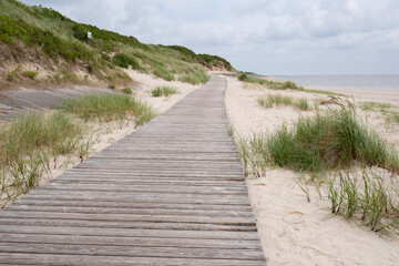 Bohlenweg an der Küste, Nieblum, Föhr, Nordsee-Insel, Nordfriesland, Schleswig-Holstein, Deutschland, Europa