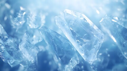 Obraz premium Abstract ice blue background with fragmented ice crystals