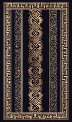Ornate gold frame with black background.