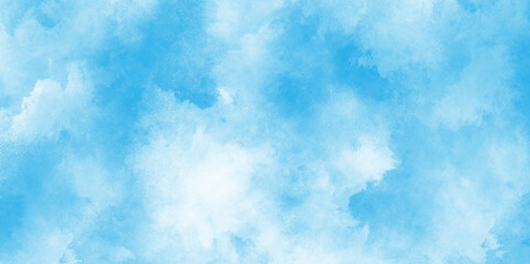 Obraz premium The sky blue texture clouds. Abstract painted light blue and white clouds watercolor background, Light blue watercolor texture background, Aquarelle paint paper textured canvas element for texture.