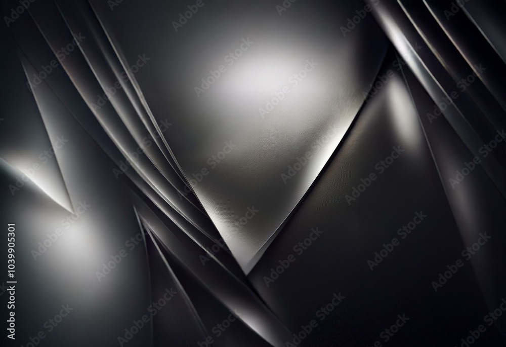 Poster Abstract black and white gradient background with overlapping shapes.