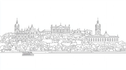 Fototapeta premium Sketch drawing illustration