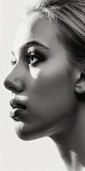 Fototapeta premium A stylish woman poses gracefully for a high-end fashion magazine.