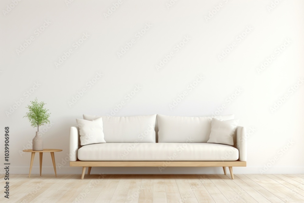 Canvas Prints Minimal sofa architecture furniture cushion.