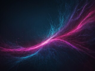 Fototapeta premium Colorful abstract waves of pink and blue energy or plasma against dark background