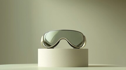 Stylish Minimalist Podium with Virtual Reality Glasses