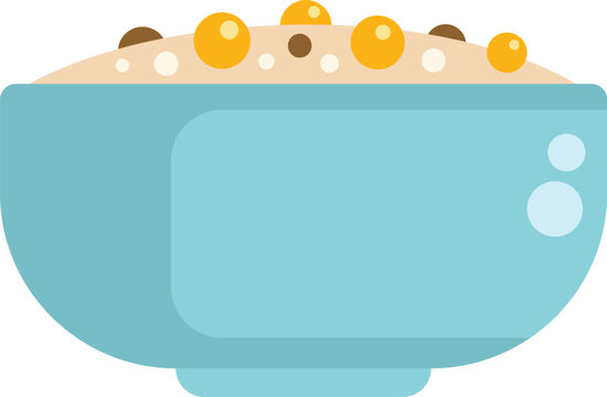 recommend clip art: Blue bowl containing steaming oatmeal porridge with berries, perfect for a healthy and delicious breakfast