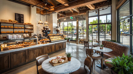 Modern caffee bar in the city