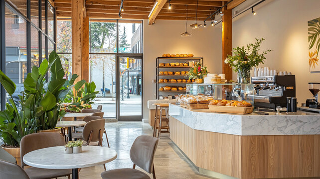 Modern caffee bar in the city