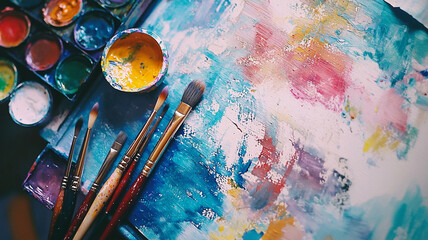 Fototapeta premium Watercolor paint and art